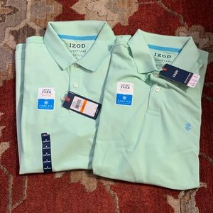 NWT 2 Izod cool flex green polo shirts